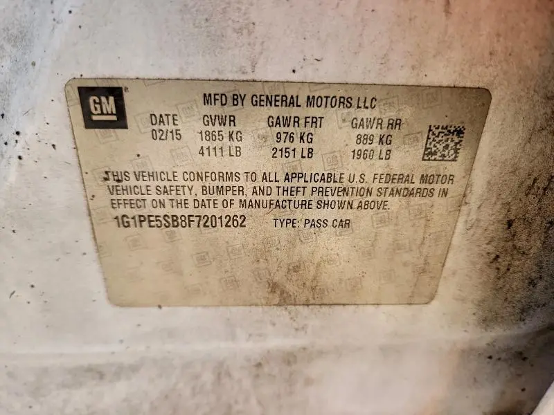 2015 CHEVROLET CRUZE LT  