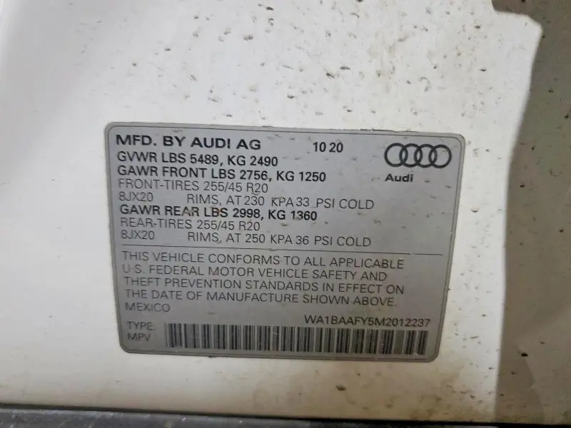 2021 AUDI Q5 PREMIUM PLUS  