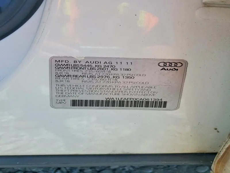 2012 AUDI Q5 PREMIUM PLUS  