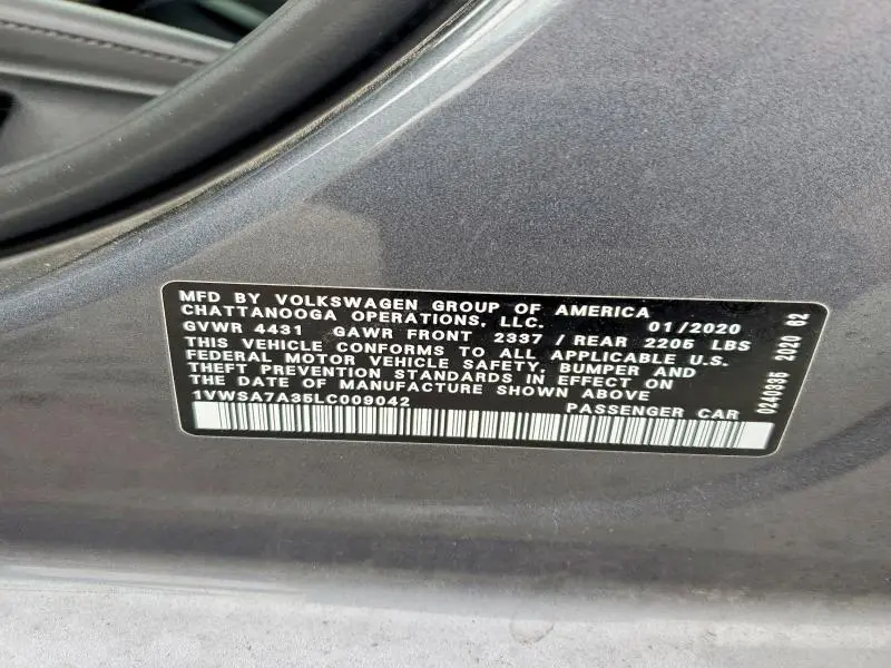 2020 VOLKSWAGEN PASSAT SE  