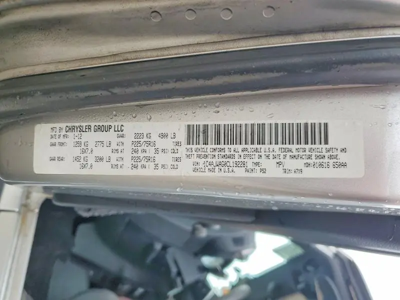 2012 JEEP WRANGLER SPORT  