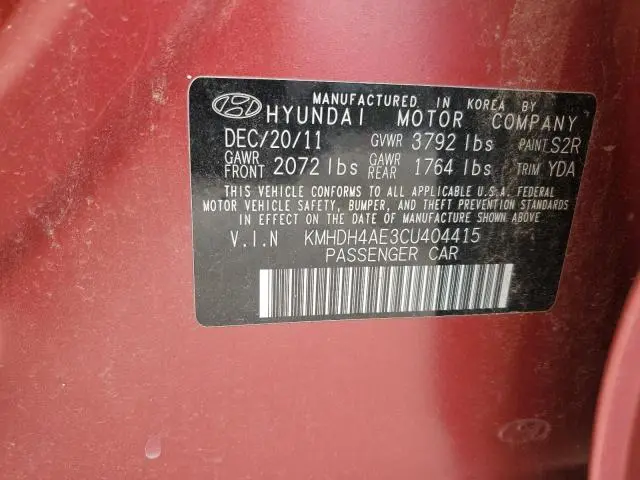 2012 HYUNDAI ELANTRA GLS  