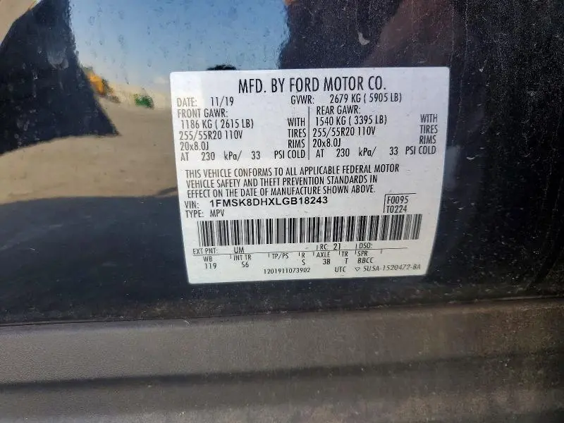 2020 FORD EXPLORER XLT  