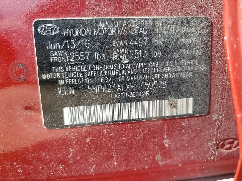 2017 HYUNDAI SONATA SE  
