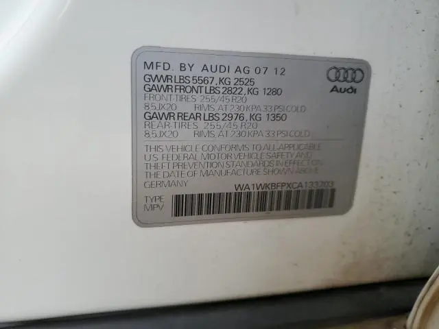 2012 AUDI Q5 PRESTIGE  