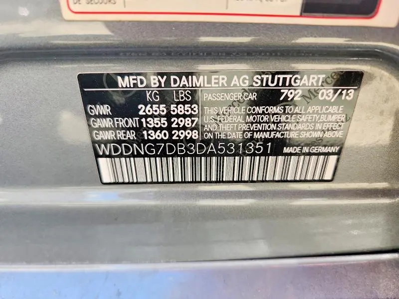 2013 MERCEDES-BENZ S 550  