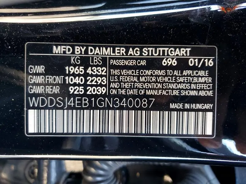 2016 MERCEDES-BENZ CLA 250  