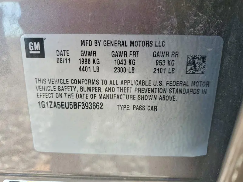 2011 CHEVROLET MALIBU LS  