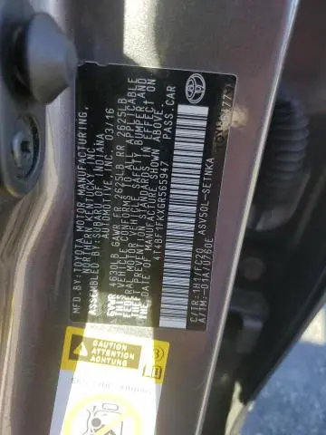 2016 TOYOTA CAMRY LE  