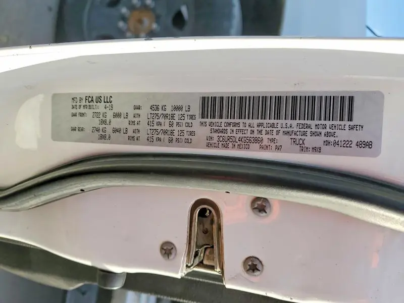 2019 RAM 2500 BIG HORN  