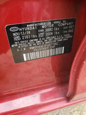 2015 HYUNDAI ELANTRA SE  