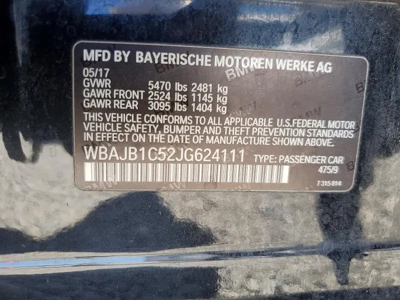 2018 BMW 530XE   