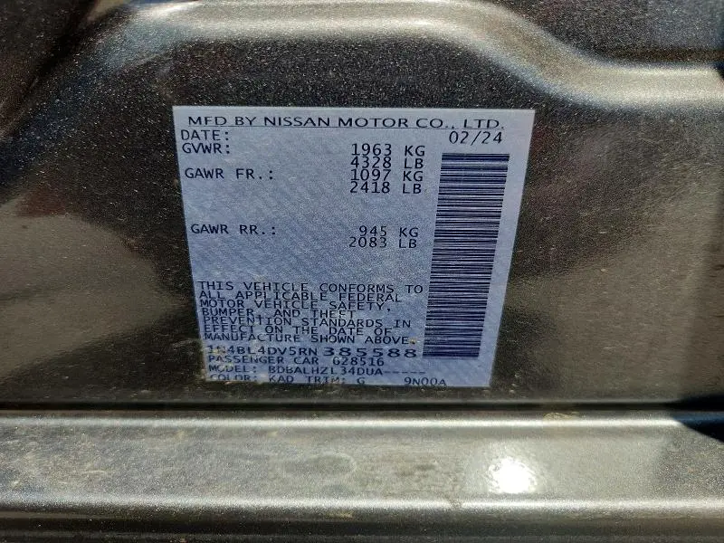 2024 NISSAN ALTIMA SV  