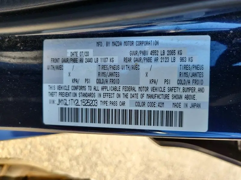 2020 MAZDA 6 GRAND TOURING  