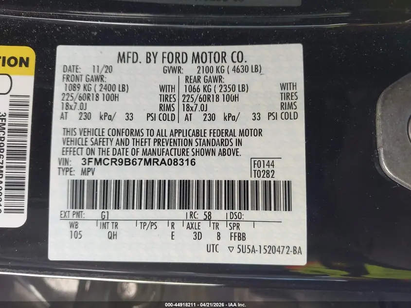 2021 FORD BRONCO SPORT BIG BEND