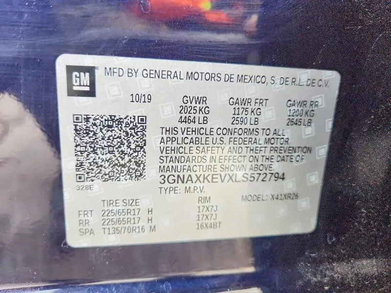 2020 CHEVROLET EQUINOX LT  