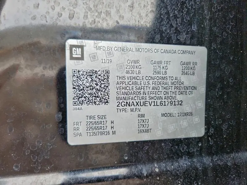 2020 CHEVROLET EQUINOX LT  