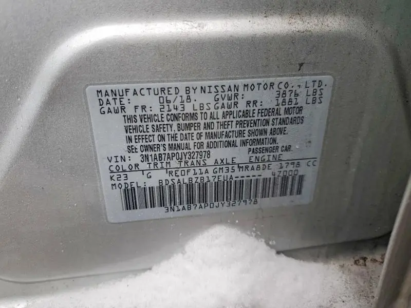 2018 NISSAN SENTRA S  