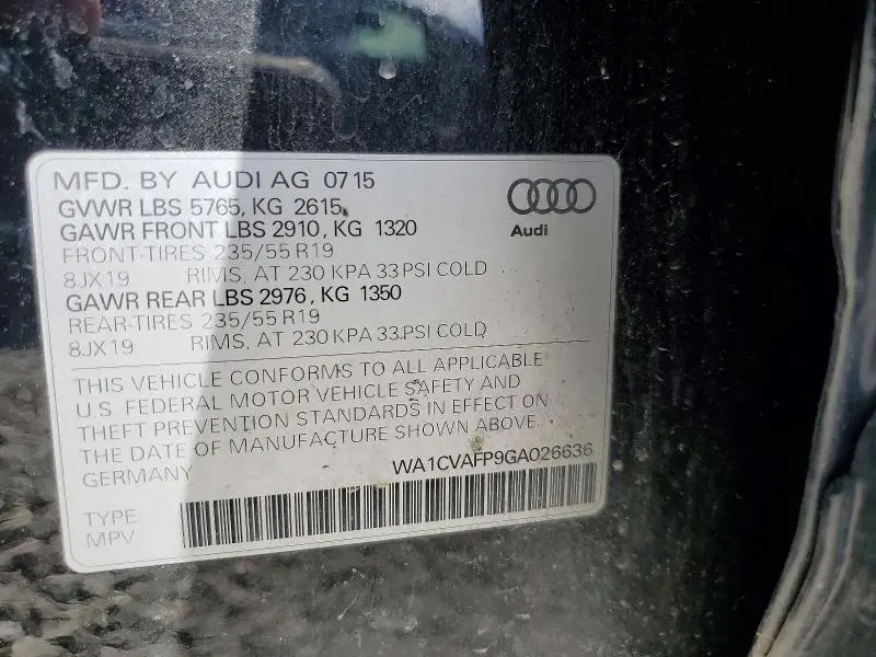2016 AUDI Q5 TDI PREMIUM PLUS  