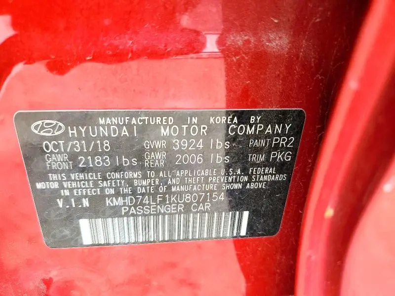 2019 HYUNDAI ELANTRA SE  