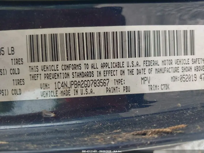 2016 JEEP PATRIOT SPORT