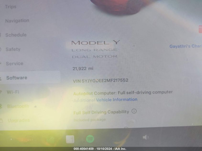 2021 TESLA MODEL Y LONG RANGE DUAL MOTOR ALL-WHEEL DRIVE