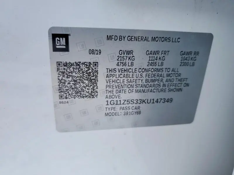 2019 CHEVROLET IMPALA LT  