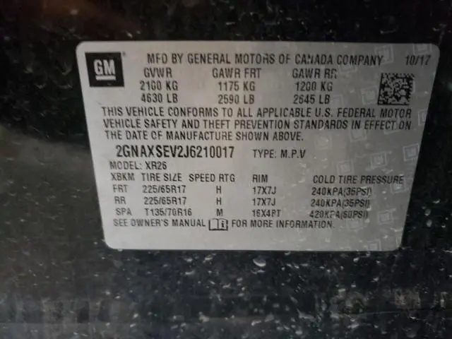 2018 CHEVROLET EQUINOX LT  