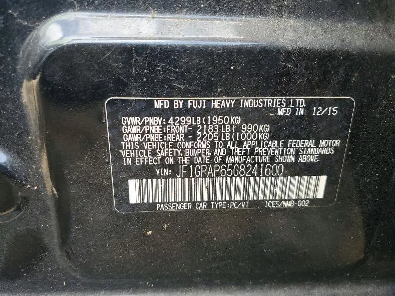 2016 SUBARU IMPREZA SPORT PREMIUM  