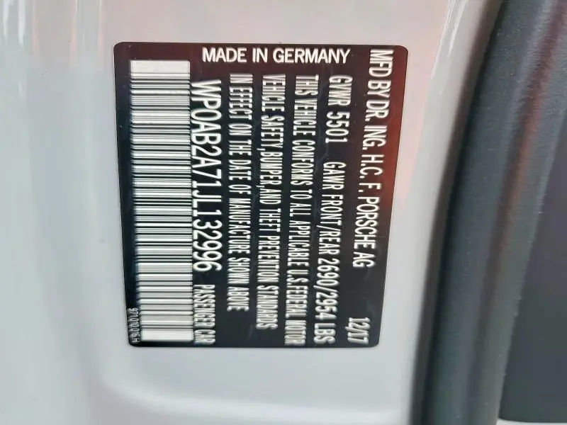 2018 PORSCHE PANAMERA 4S  