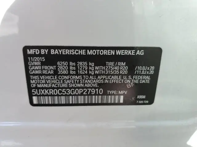 2016 BMW X5 XDRIVE35I  