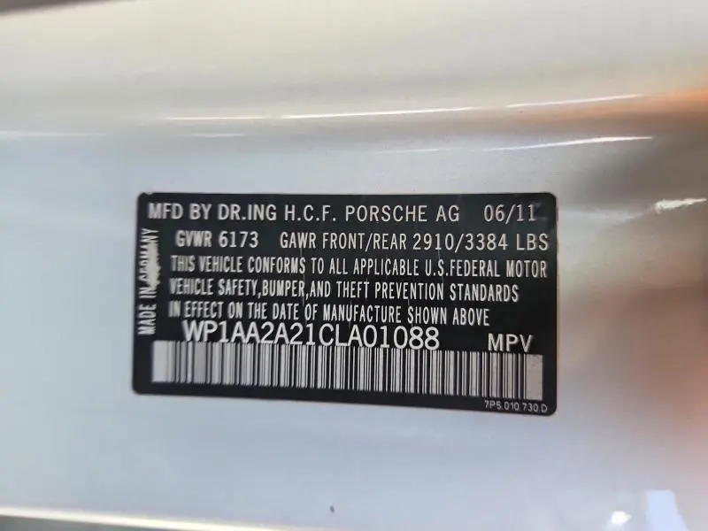 2012 PORSCHE CAYENNE   