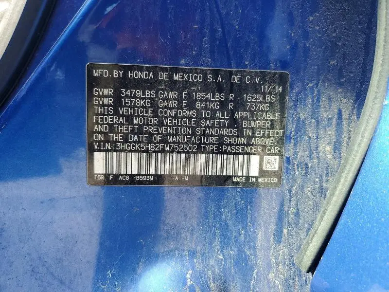 2015 HONDA FIT EX  