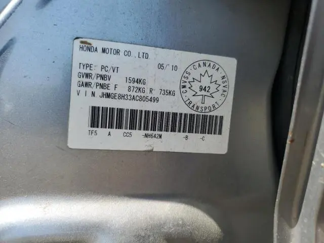 2010 HONDA FIT DX-A  