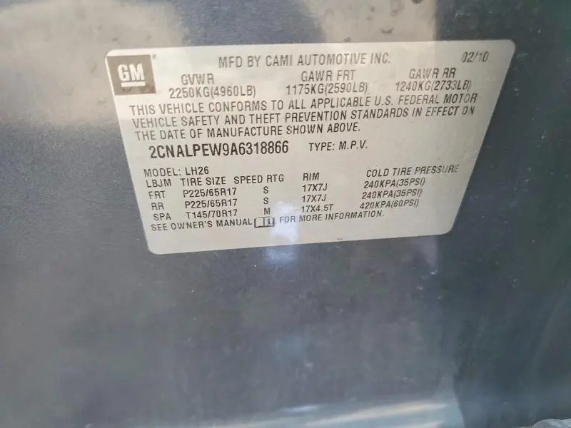 2010 CHEVROLET EQUINOX LT  
