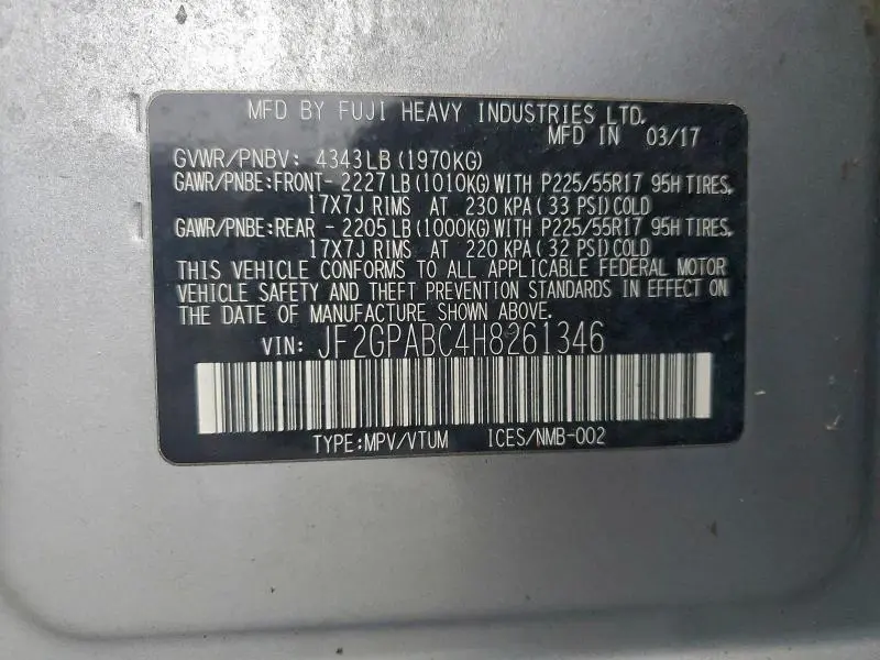 2017 SUBARU CROSSTREK PREMIUM  