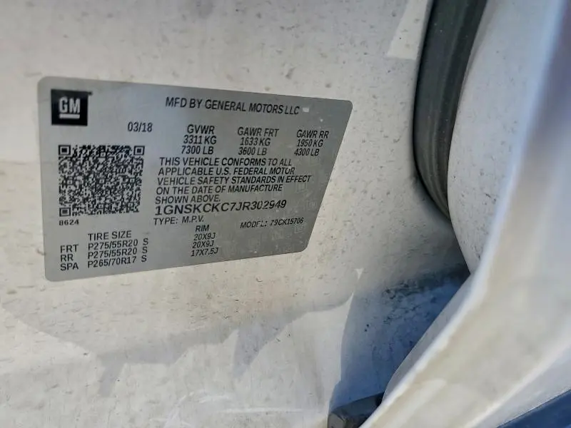 2018 CHEVROLET TAHOE K1500 PREMIER  