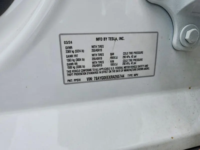 2024 TESLA MODEL Y   