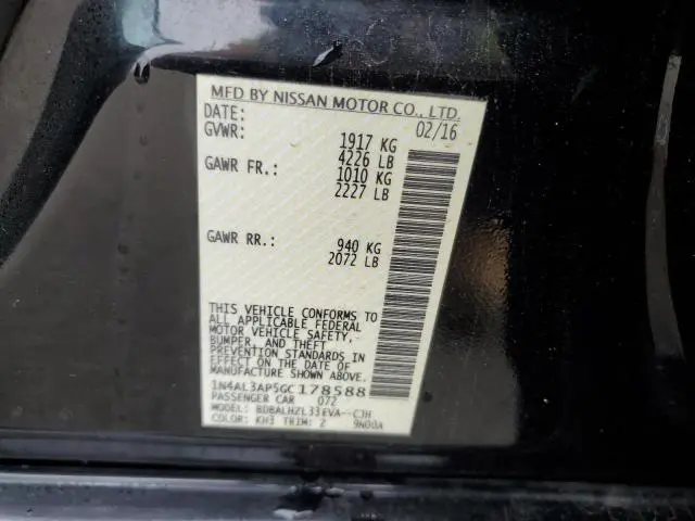 2016 NISSAN ALTIMA 2.5  