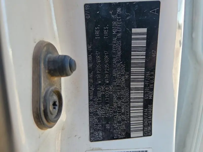 2020 TOYOTA SIENNA L  