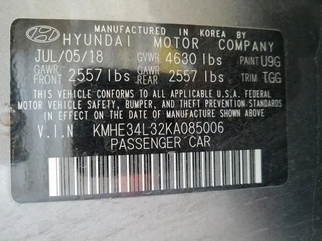 2019 HYUNDAI SONATA HYBRID