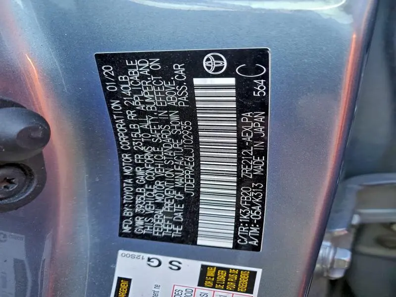 2020 TOYOTA COROLLA LE  