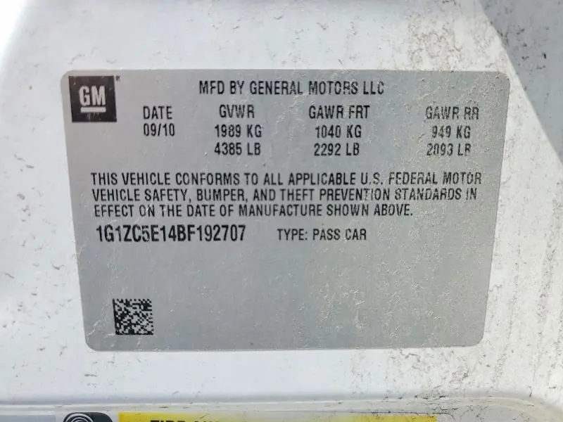2011 CHEVROLET MALIBU 1LT  