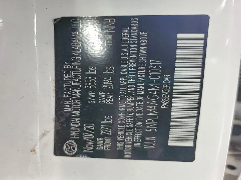 2021 HYUNDAI ELANTRA SEL  