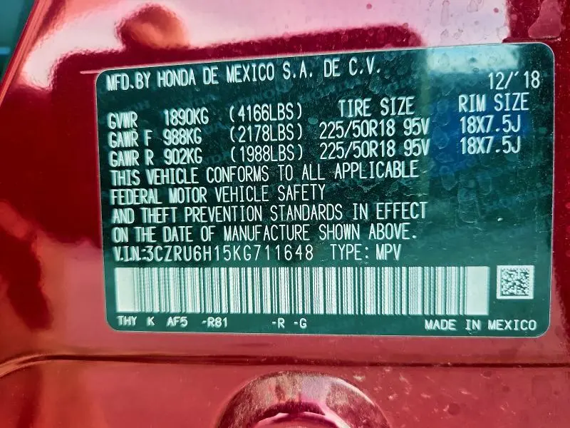 2019 HONDA HR-V SPORT  