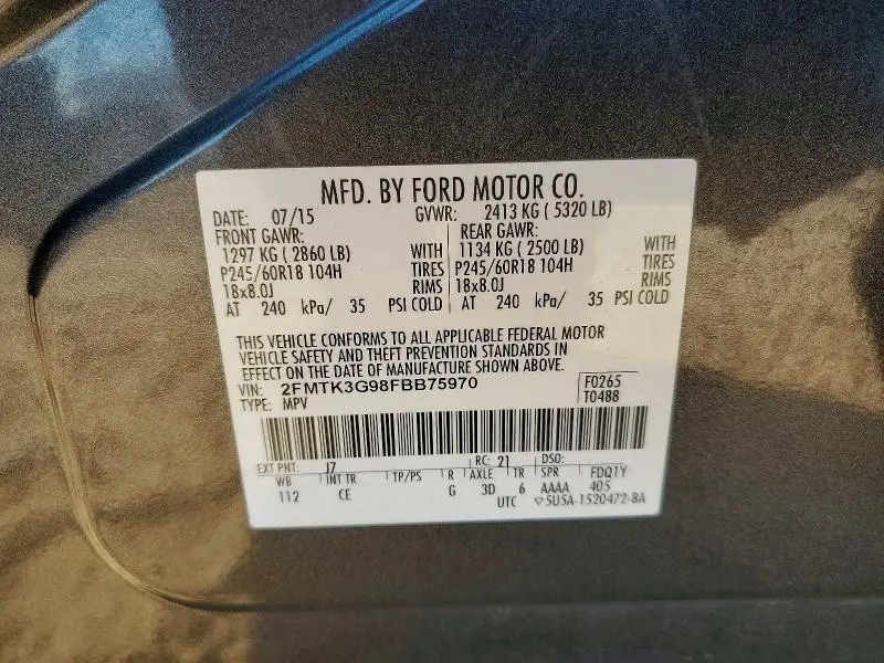 2015 FORD EDGE SE  
