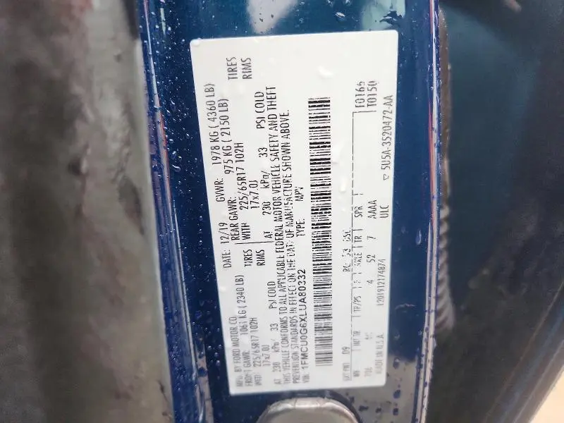 2020 FORD ESCAPE SE  