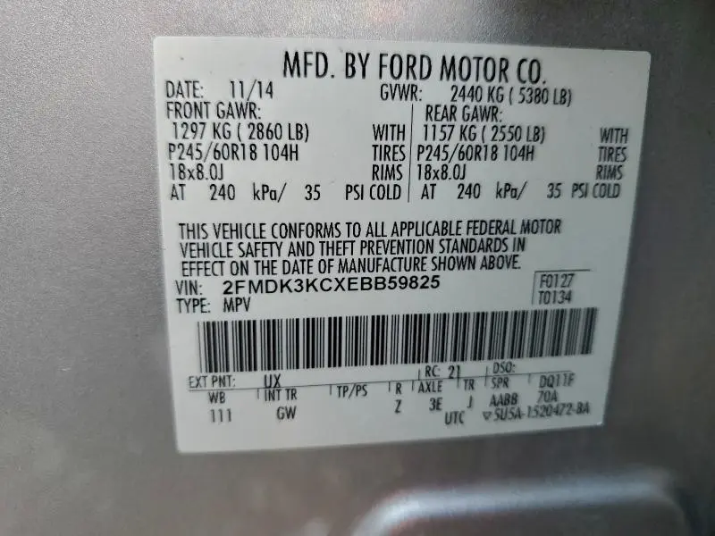 2014 FORD EDGE LIMITED  