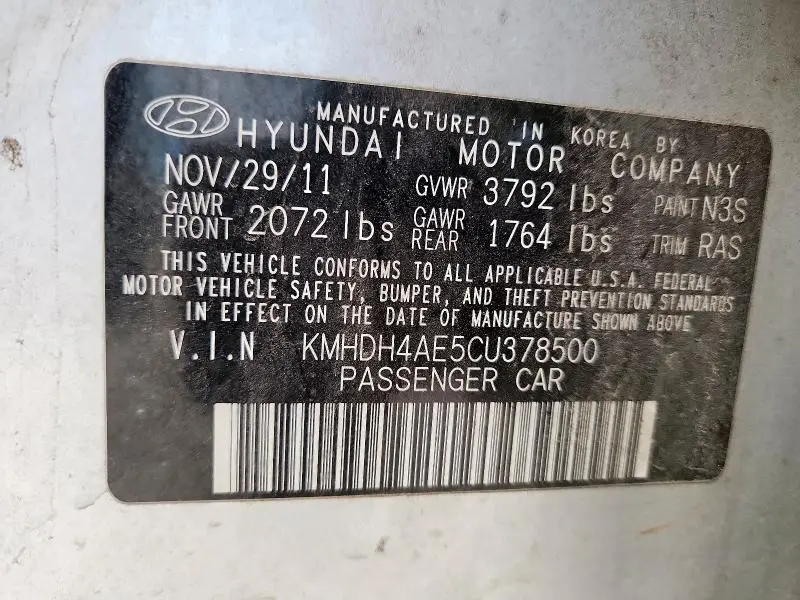 2012 HYUNDAI ELANTRA GLS  