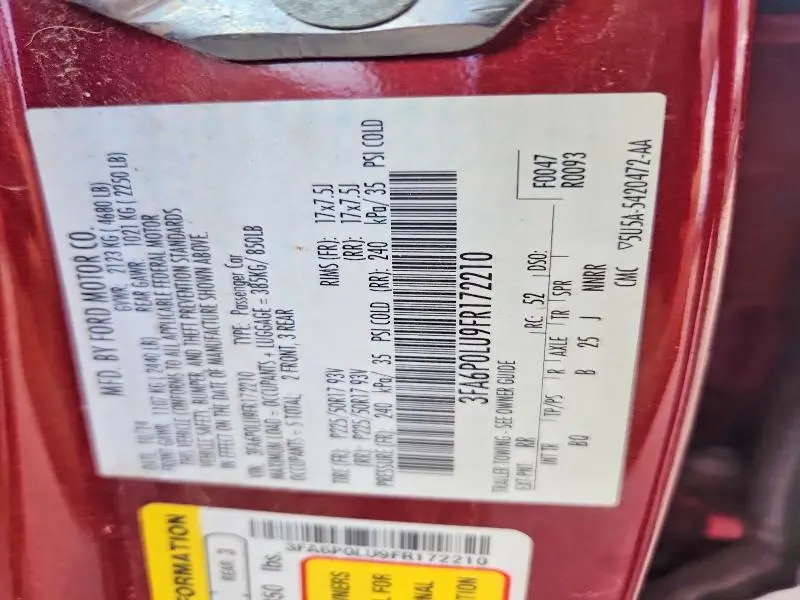 2015 FORD FUSION SE HYBRID  